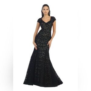 Absolutely Stunning Formal Black Lace Gown